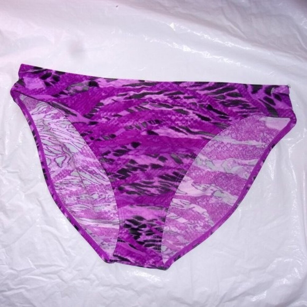 Island Waves Size 12 Purple Animal Print Bikini Bottom NWT